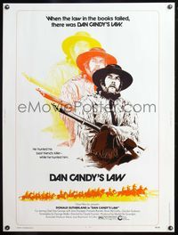 5a455 DAN CANDY'S LAW 30x40 '74 cool image of Donald Sutherland in title role as cowboy!
