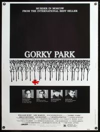 5a510 GORKY PARK 30x40 '83 William Hurt, Lee Marvin, cool bloody snow in trees image!