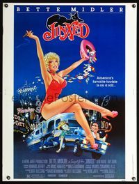 5a554 JINXED 30x40 '82 directed by Don Siegel, sexy Bette Midler gambling artwork!