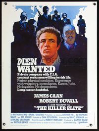 5a558 KILLER ELITE 30x40 '75 art of James Caan & Robert Duvall, Sam Peckinpah directed!