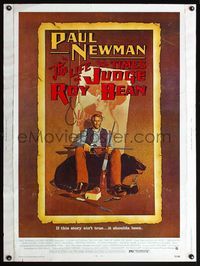5a568 LIFE & TIMES OF JUDGE ROY BEAN 30x40 '72 John Huston, art of Paul Newman by Richard Amsel!