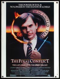 5a617 OMEN 3 - THE FINAL CONFLICT 30x40 '81 creepy image of Sam Neill as President Damien!