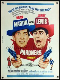 5a633 PARDNERS 30x40 R65 great image of wacky cowboys Jerry Lewis & Dean Martin!