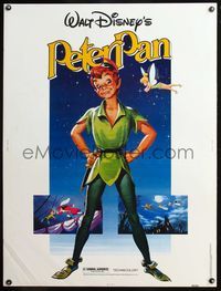 5a641 PETER PAN 30x40 R82 Walt Disney animated cartoon fantasy classic, great full-length art!