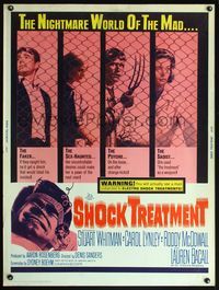 5a681 SHOCK TREATMENT 30x40 '64 Stuart Whitman, Lauren Bacall, can you take electroshock?