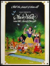 5a687 SNOW WHITE & THE SEVEN DWARFS 30x40 R83 Walt Disney animated cartoon classic!