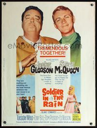 5a689 SOLDIER IN THE RAIN 30x40 '64 misfit soldiers Steve McQueen & Jackie Gleason!