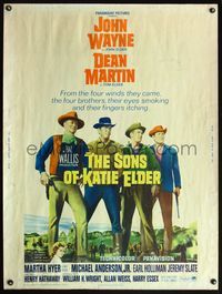 5a690 SONS OF KATIE ELDER 30x40 '65 Martha Hyer, great line up of John Wayne, Dean Martin!