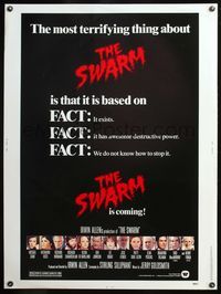 5a715 SWARM 30x40 '78 directed by Irwin Allen, Michael Caine, Katherine Ross, killer bee attack!