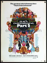 5a730 THAT'S ENTERTAINMENT PART 2 style C 30x40 '75 Fred Astaire, Gene Kelly, Bob Peak artwork!