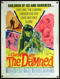 5a731 THESE ARE THE DAMNED 30x40 '63 Joseph Losey teams with H.L. Lawrence to make spooky horror!