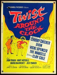 5a747 TWIST AROUND THE CLOCK 30x40 '62 Chubby Checker in the first full-length Twist movie!