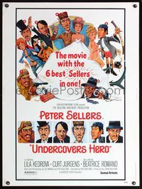 5a750 UNDERCOVERS HERO 30x40 '75 6 different Peter Sellers & the most WANTED women in France!