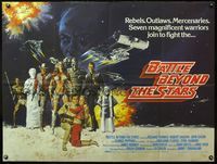 5a035 BATTLE BEYOND THE STARS British quad '80 Richard Thomas, Robert Vaughn, different sci-fi art!