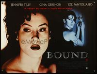 5a048 BOUND DS British quad '96 Wachowski Brothers, images of sexy Jennifer Tilly & Gina Gershon!
