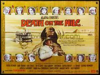 5a087 DEATH ON THE NILE British quad '78 Peter Ustinov, Agatha Christie, great Egyptian art!