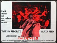 5a093 DEVILS cult style British quad '71 directed by Ken Russell, Oliver Reed & Vanessa Redgrave!