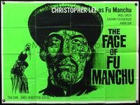 5a118 FACE OF FU MANCHU British quad '65 art of Asian villain Christopher Lee by Chantrell!