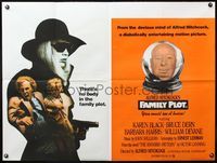 5a120 FAMILY PLOT British quad '76 from the mind of devious Hitchcock, Karen Black, Bruce Dern!