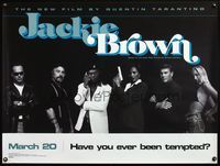 5a176 JACKIE BROWN DS teaser British quad '98 Tarantino, Pam Grier, Samuel L. Jackson, De Niro