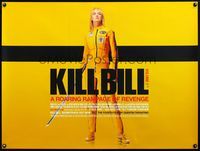 5a183 KILL BILL: VOL. 1 DS British quad '03 Quentin Tarantino, full-length Uma Thurman with katana!