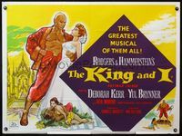 5a188 KING & I British quad R60s art of Kerr & Brynner in Rogers & Hammerstein's musical!