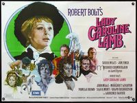 5a192 LADY CAROLINE LAMB British quad '73 directed by Robert Bolt, great art of Sarah Miles & cast!