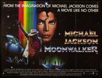 5a231 MOONWALKER British quad '88 great sci-fi art of pop music legend Michael Jackson!