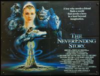 5a238 NEVERENDING STORY British quad '84 Wolfgang Petersen, great fantasy art by Renato Casaro!
