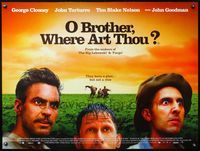 5a248 O BROTHER, WHERE ART THOU? DS British quad '00 Coen Brothers, George Clooney, John Turturro!