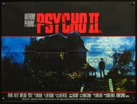 5a272 PSYCHO II British quad '83 Anthony Perkins as Norman Bates, creepy image of classic house!