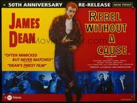 5a276 REBEL WITHOUT A CAUSE British quad R2005 full-length smoking teen James Dean!