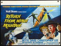 5a281 RETURN FROM WITCH MOUNTAIN British quad '78 art of ominous Bette Davis & Christopher Lee!