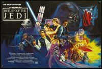 5a282 RETURN OF THE JEDI British quad '83 George Lucas classic, great different art by Kirby!