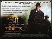 5a286 ROAD TO PERDITION DS British quad '02 Sam Mendes directed, Tom Hanks, Paul Newman, Jude Law