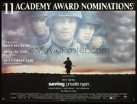 5a296 SAVING PRIVATE RYAN DS awards British quad '98 Steven Spielberg, Tom Hanks, Tom Sizemore!