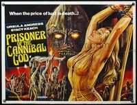 5a309 SLAVE OF THE CANNIBAL GOD British quad '78 Peffer art of sexy nearly naked Ursula Andress!