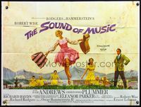 5a314 SOUND OF MUSIC British quad '65 classic art of Julie Andrews & top cast by Howard Terpning!