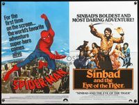 5a316 SPIDERMAN/SINBAD & THE EYE OF THE TIGER British quad '77 action adventure double-bill!