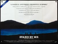 5a318 STAND BY ME reviews British quad '86 Rob Reiner directed, great image of boys walking by lake!
