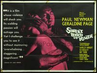 5a332 SWEET BIRD OF YOUTH British quad '62 Paul Newman, Geraldine Page, from Tennessee Williams!