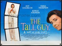 5a334 TALL GUY British quad '89 great full-length image of Jeff Goldblum, pretty Emma Thompson!