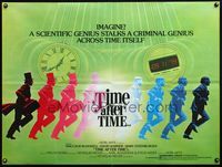 5a341 TIME AFTER TIME British quad '79 directed by Nicholas Meyer, cool time travel artwork!