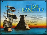 5a342 TIME BANDITS British quad '81 great wacky art by director Terry Gilliam!