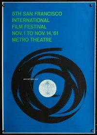 5a001 5TH SAN FRANCISCO INTERNATIONAL FILM FESTIVAL special poster '61 cool art by Saul Bass!