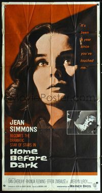 5b202 HOME BEFORE DARK 3sh '58 pretty untouched Jean Simmons is a wife on the rim of insanity!