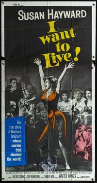 5b217 I WANT TO LIVE 3sh '58 Susan Hayward as Barbara Graham, a party girl convicted of murder!