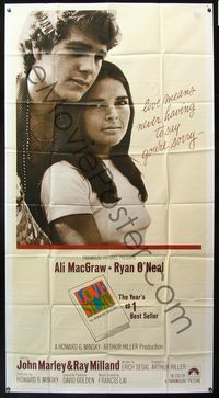 5b240 LOVE STORY int'l 3sh '70 great romantic close up of Ali MacGraw & Ryan O'Neal!