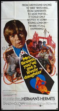 5b264 MRS BROWN YOU'VE GOT A LOVELY DAUGHTER 3sh '68 Peter Noone wearing mod tie with title on it!