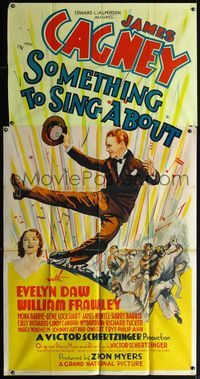 5b311 SOMETHING TO SING ABOUT 3sh '37 artwork of song & dance man James Cagney leaping in air!